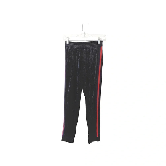 Zara Basic Black Striped Side High Rise Velvet Jogger Sweatpants Xsmall Women’s - Picture 1 of 10